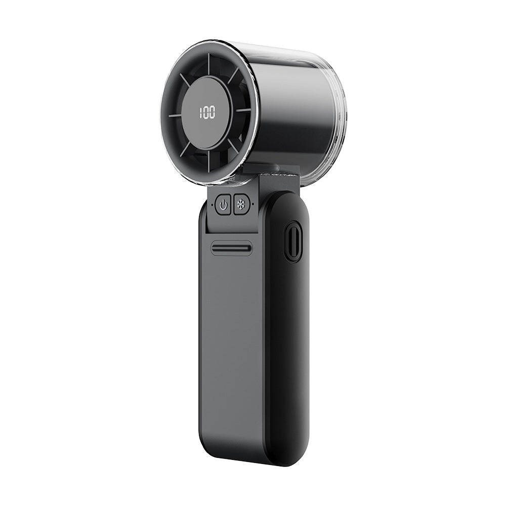 Women's Portable Mini Fan with USB Charging Function and LED Display Bowlift