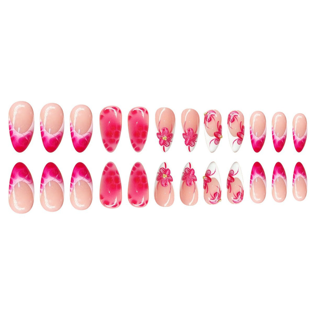 Artistic Floral Stiletto Nail Art Bowlift