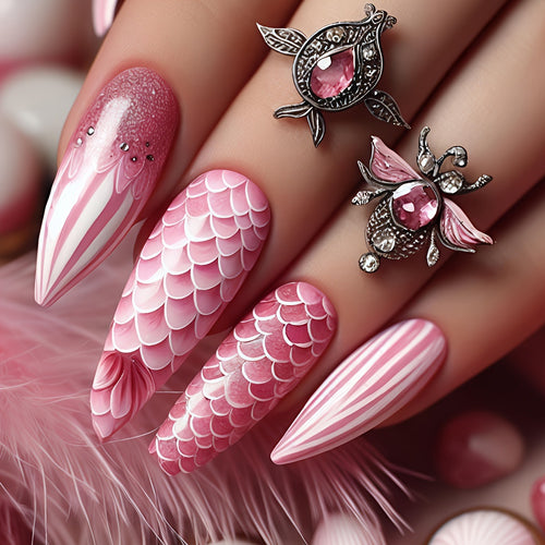Intricate Scaled Nail Art Design Bowlift