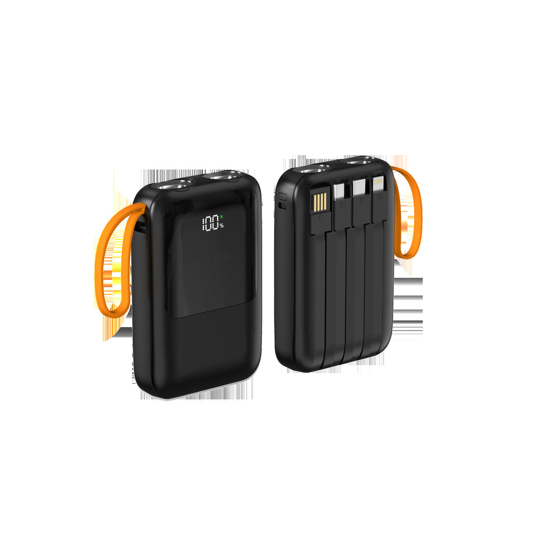 Portable power bank with versatile charging ports and LED display Bowlift