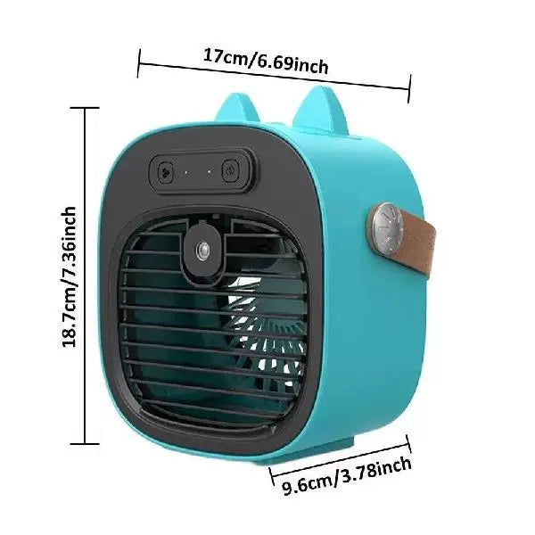 Unisex One Size compact USB rechargeable personal mist cooler with adjustable grid air humidifier and leather carrying strap Bowlift