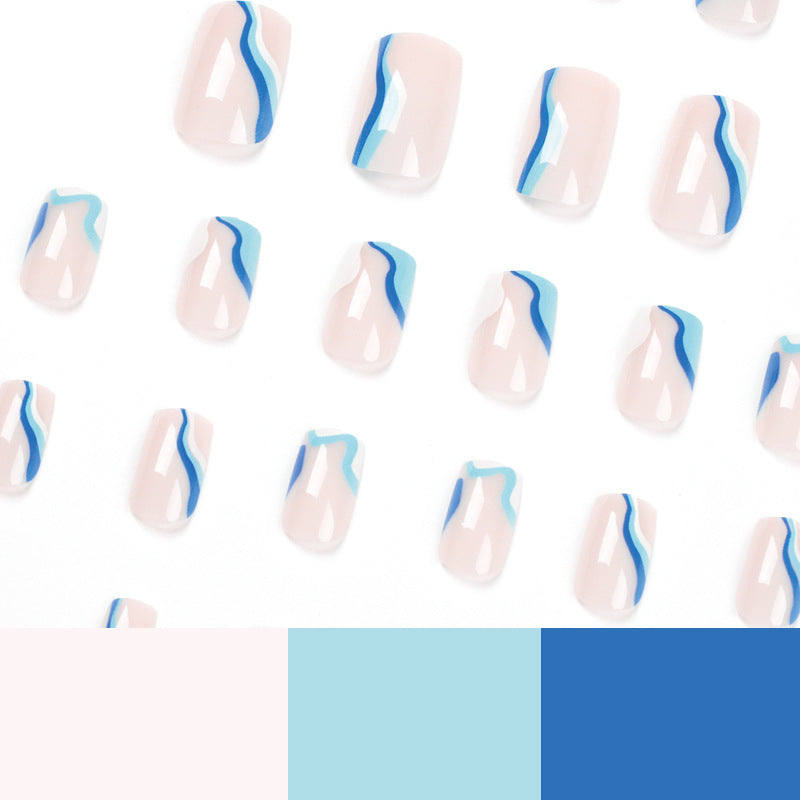 Artful Nail Art with Modern Wave Design Bowlift