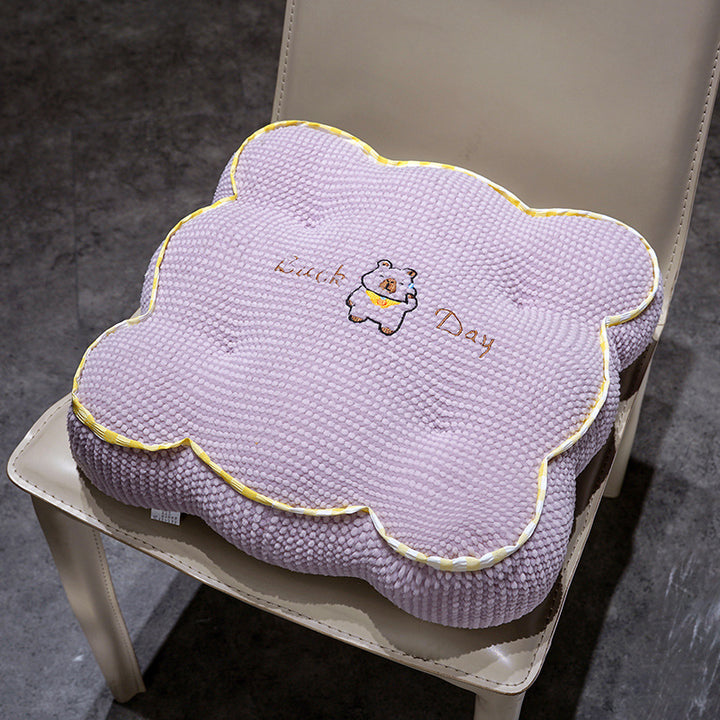 Plush seat cushion with flower pattern Bowlift
