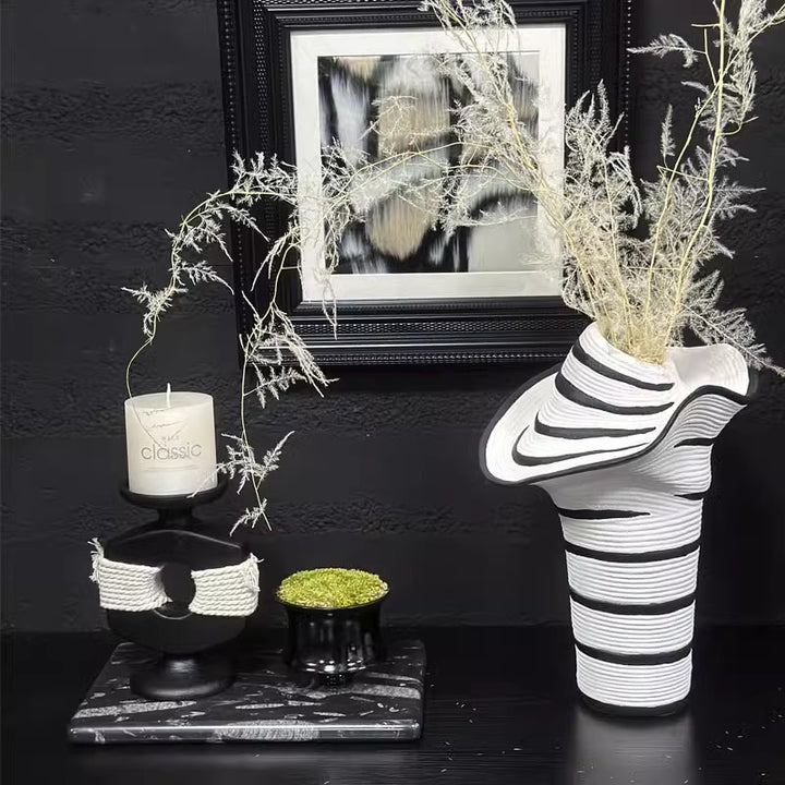 Striped Contemporary Ceramic Sculpture