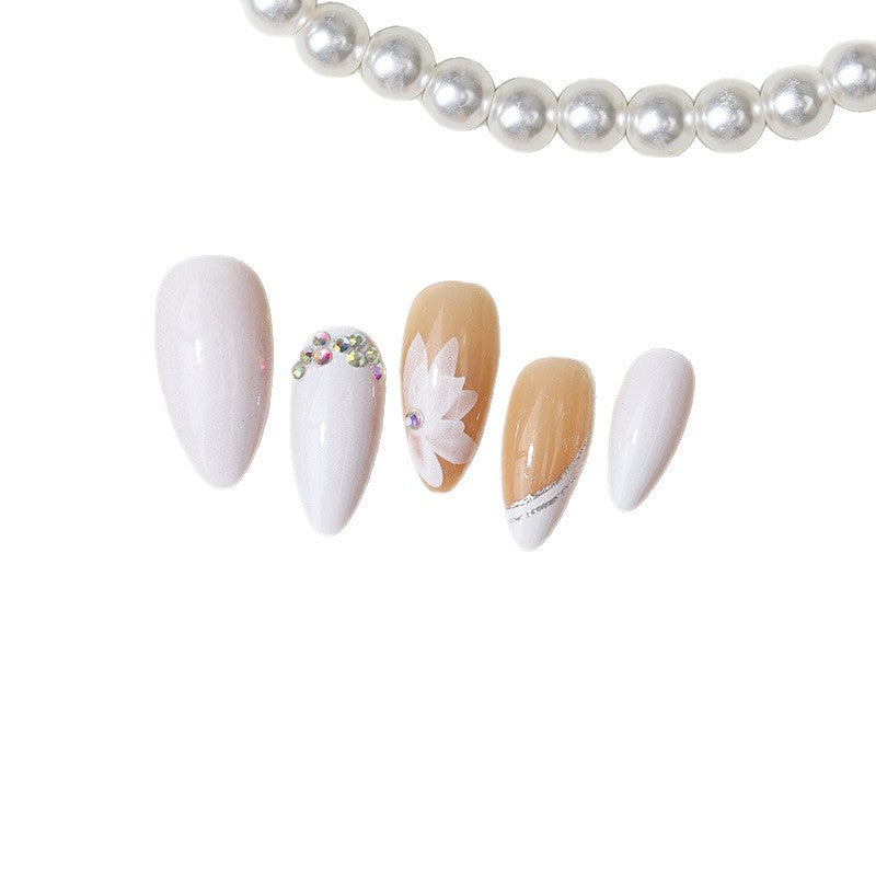 Elegant Botanical-Themed Press-On Nail Set Bowlift