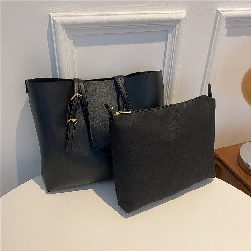 Elegant Structured Tote Bag with Removable Pouch