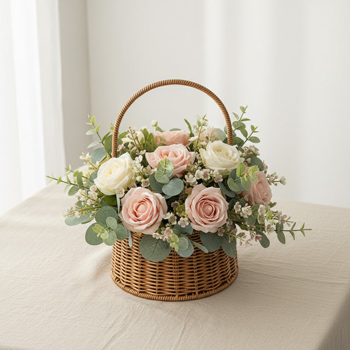 Handcrafted Wicker Storage Basket Bowlift