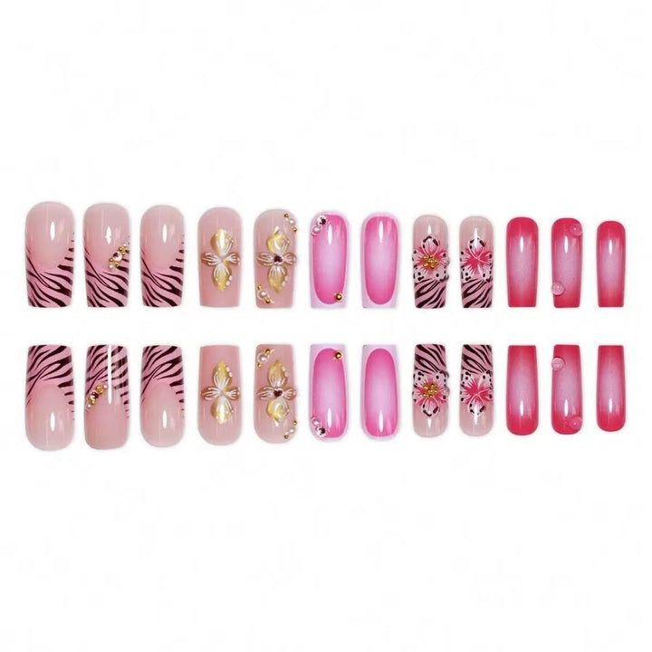 Decorative 3D Floral Nail Art Extensions Bowlift