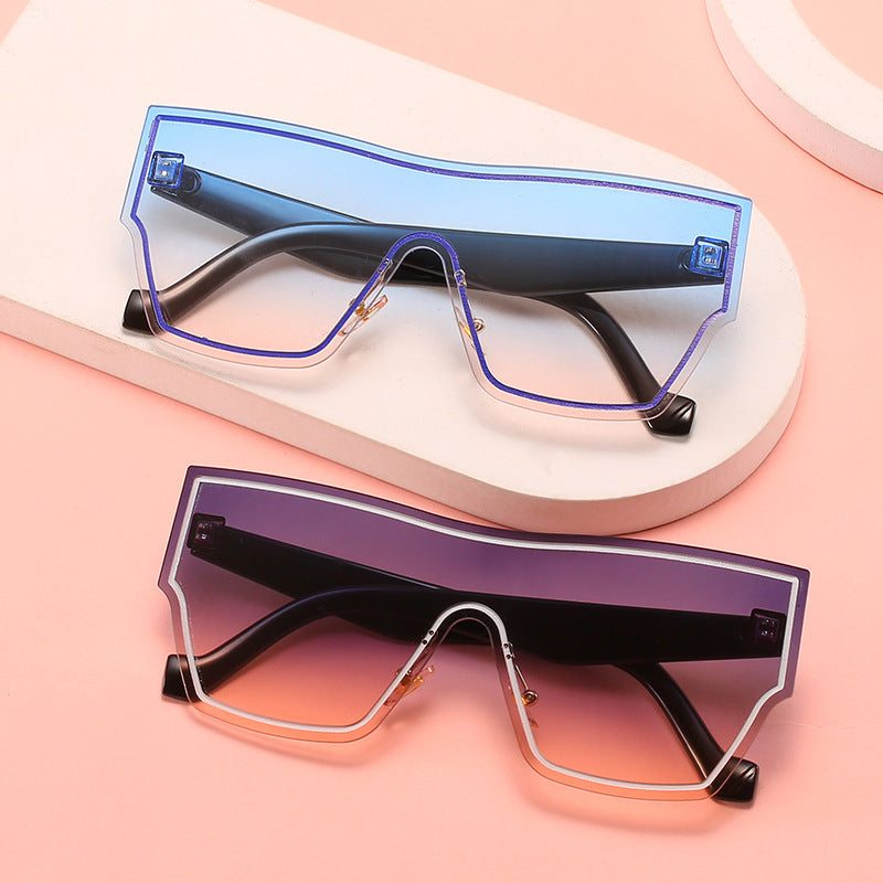 Women futuristic oversized wraparound sunglasses Bowlift