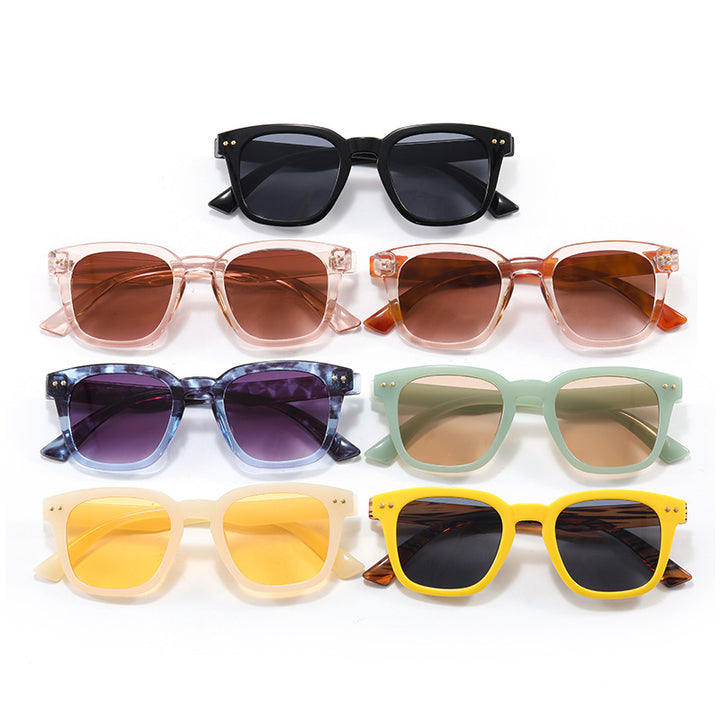 Women's Square Sunglasses with Modern Transparent Frame and UV Protection Bowlift