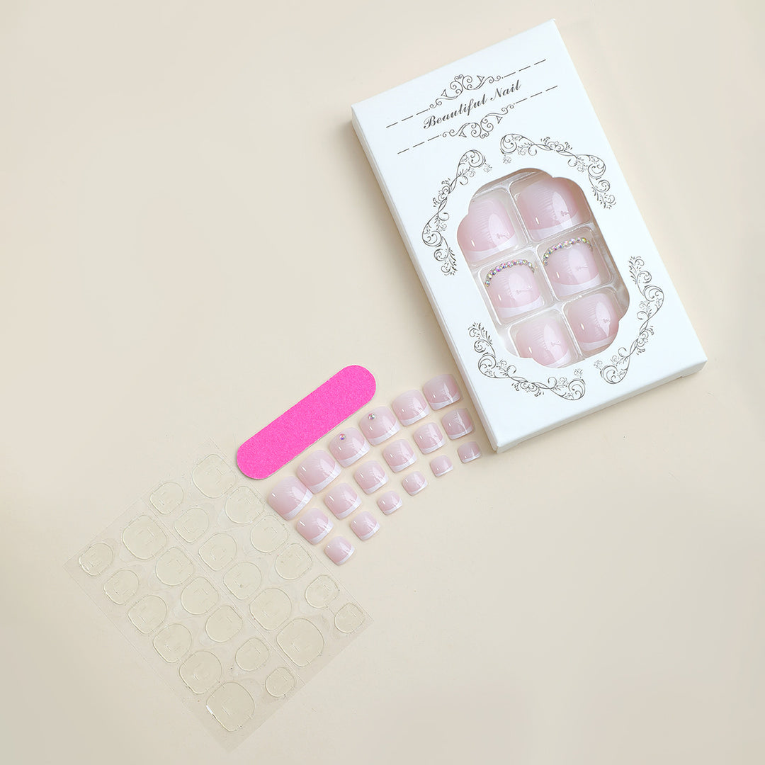 Premium Decorative Press-On Nail Set with Elegant Design Elements Bowlift