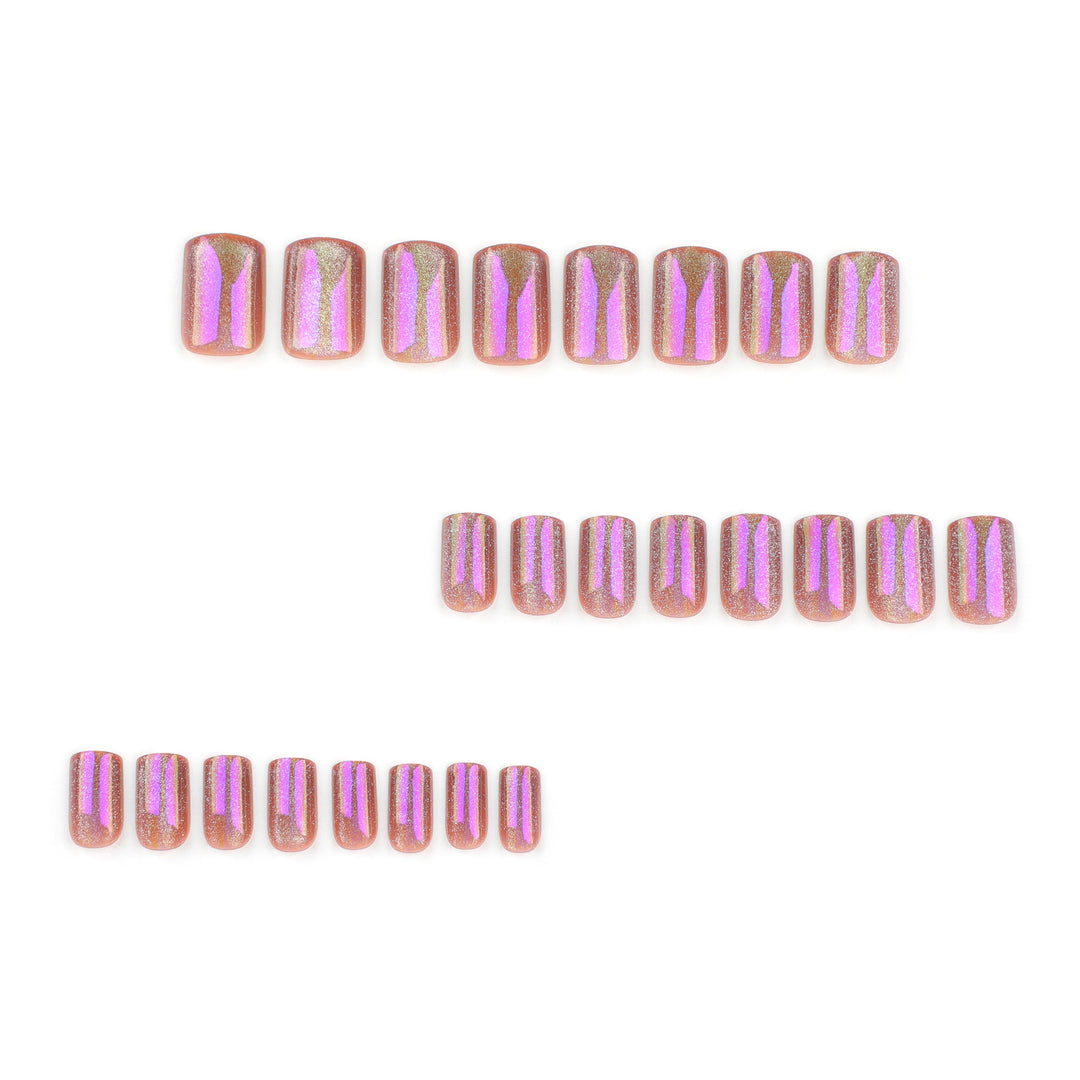 Artful Nail Art with Shimmering Gradient Bowlift