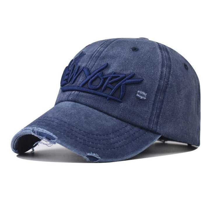 Men's Distressed Casual Embroidered Cap Bowlift