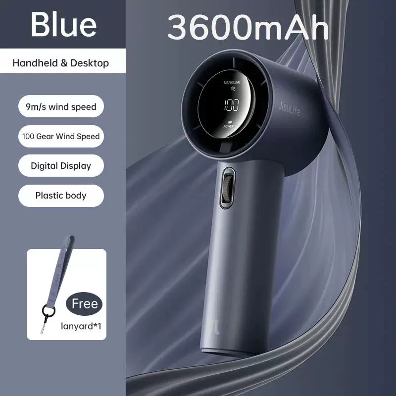 Unisex One Size Rechargeable Cordless Portable Hair Dryer with Digital Display, Multi-Speed Wind Control and Travel Lanyard Bowlift