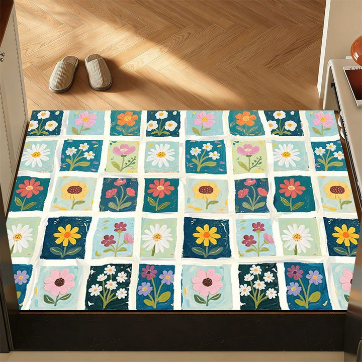Patterned Floral Area Mat