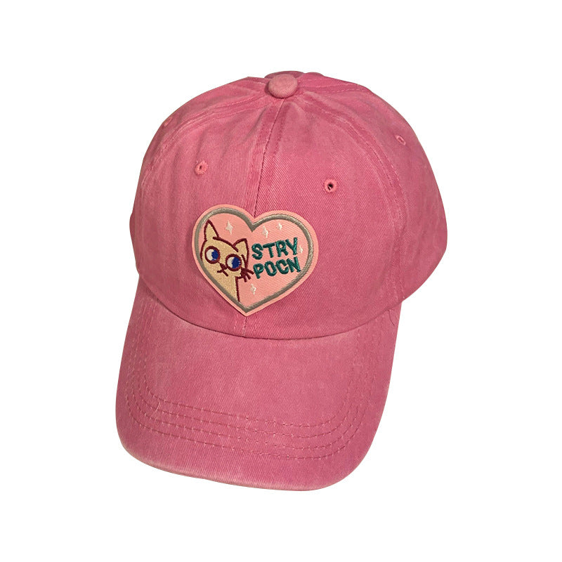 Women's Casual Embroidered Cat Cap Bowlift