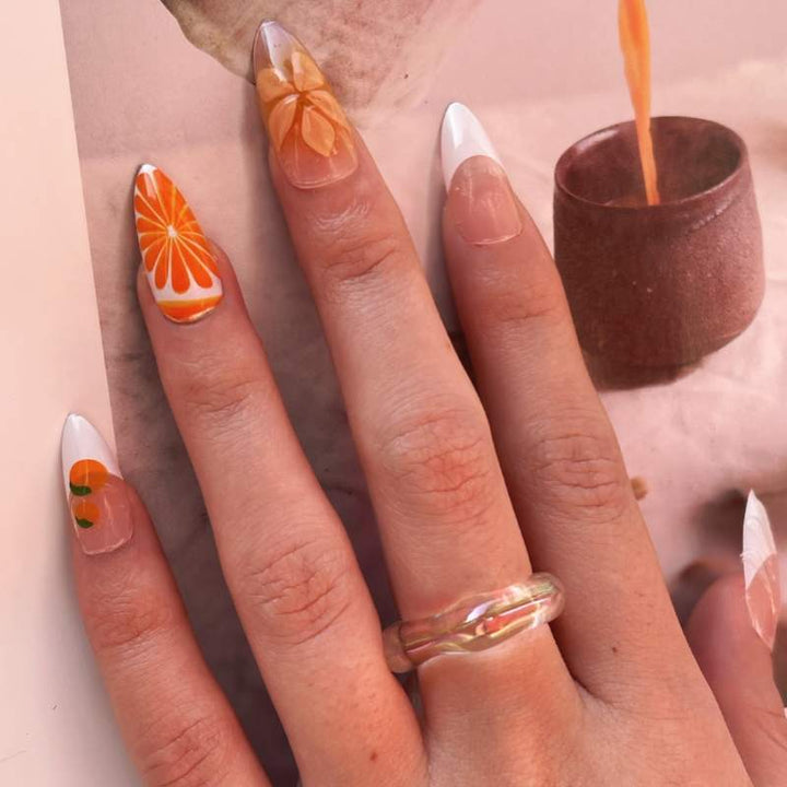 Premium Press-On Nail Set with Decorative Accents Bowlift