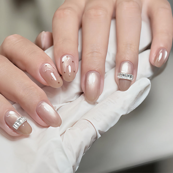 Decorative Press-On Nail Set with Star and Bow Designs Bowlift