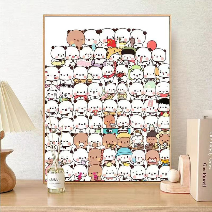 Cute Panda Character Wall Art Bowlift
