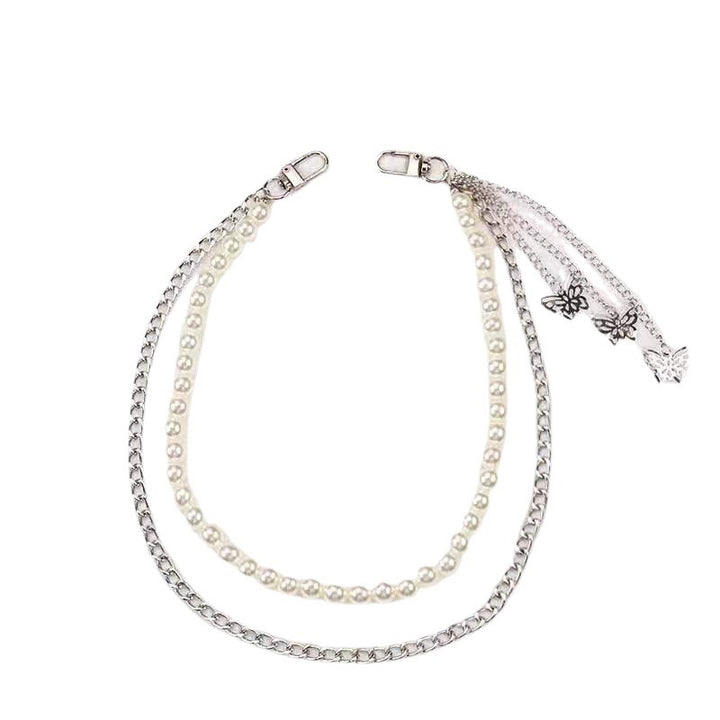 Fashionable belt with pearl and chain pendants Bowlift