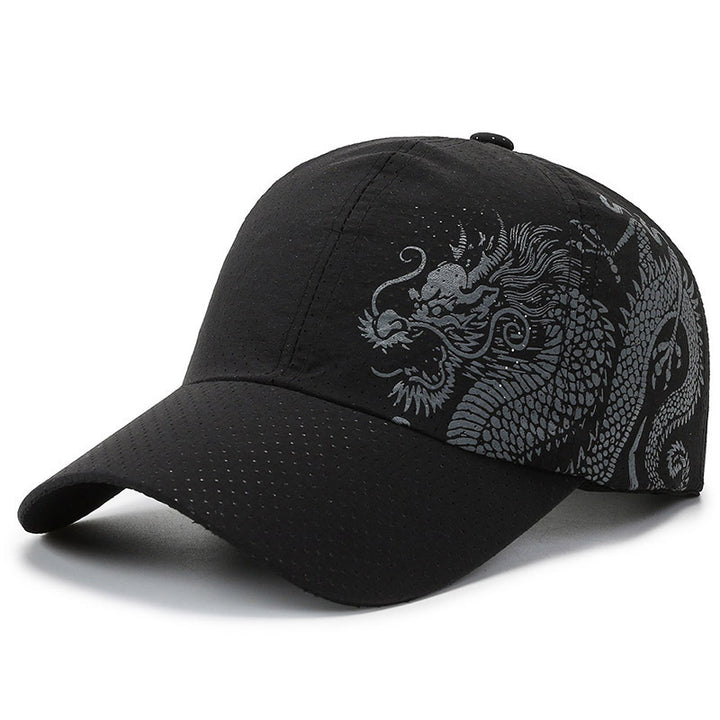 Men's Sports Cap with Dragon Pattern Bowlift