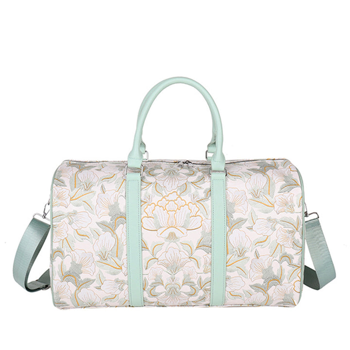 Elegant Floral Print Travel Duffle Bag Bowlift