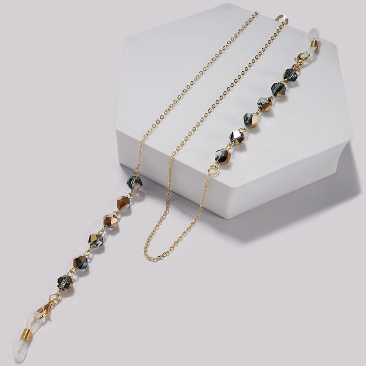 Elegant Crystal Beaded Glasses Chain Bowlift