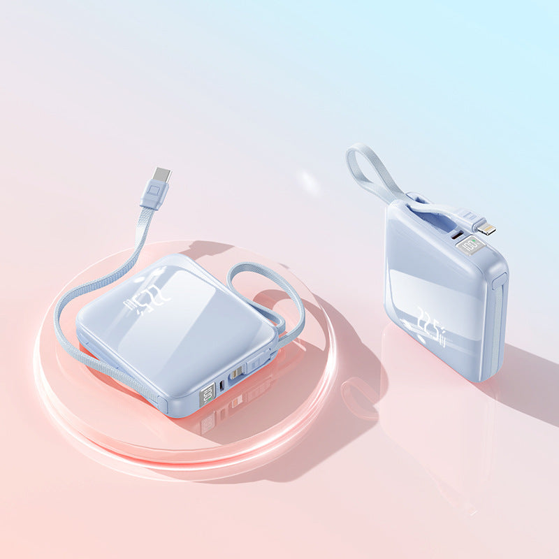 Portable power bank with integrated digital display and multifunctional charging cable Bowlift