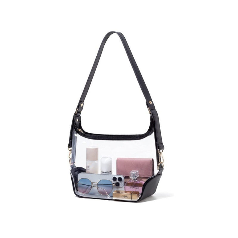 Transparent shoulder bag with modern compartments Bowlift