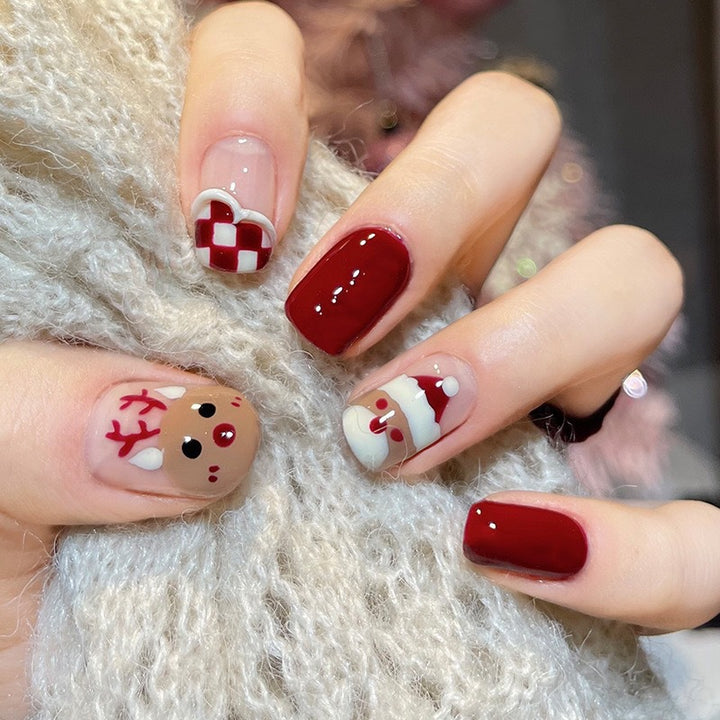 Festive-Themed Press-On Nail Art Set Bowlift