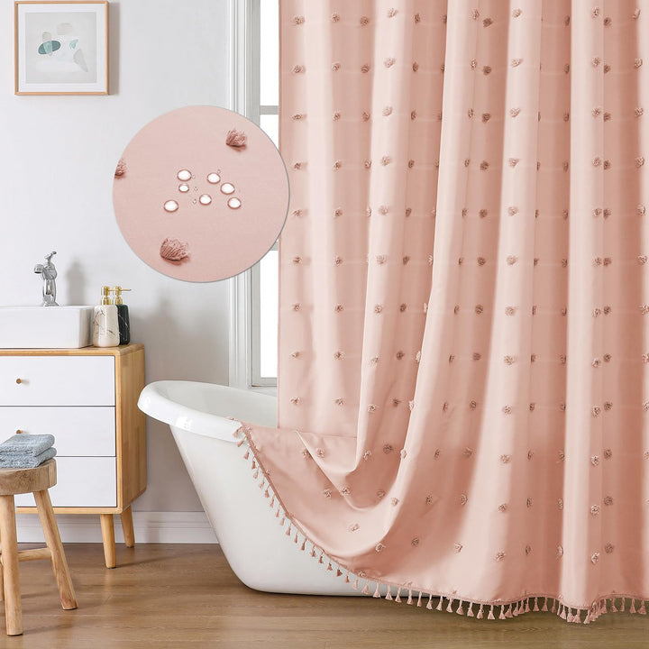 Textured Geometric Shower Curtain Bowlift