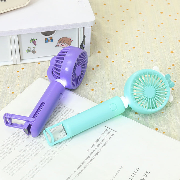 Women's Portable Bunny Design Hand Fan Bowlift