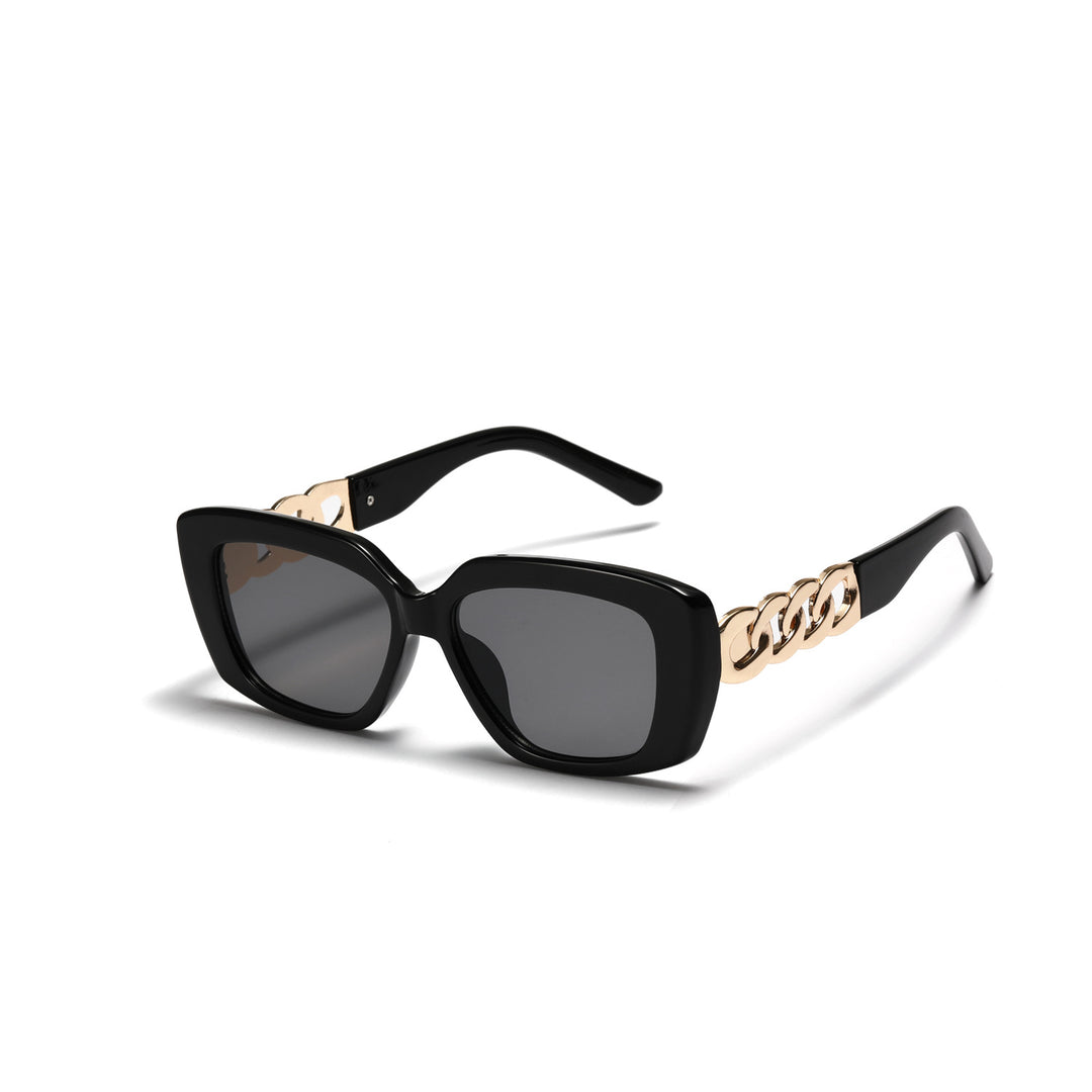 Ladies elegant square sunglasses with gold embellished frame Bowlift