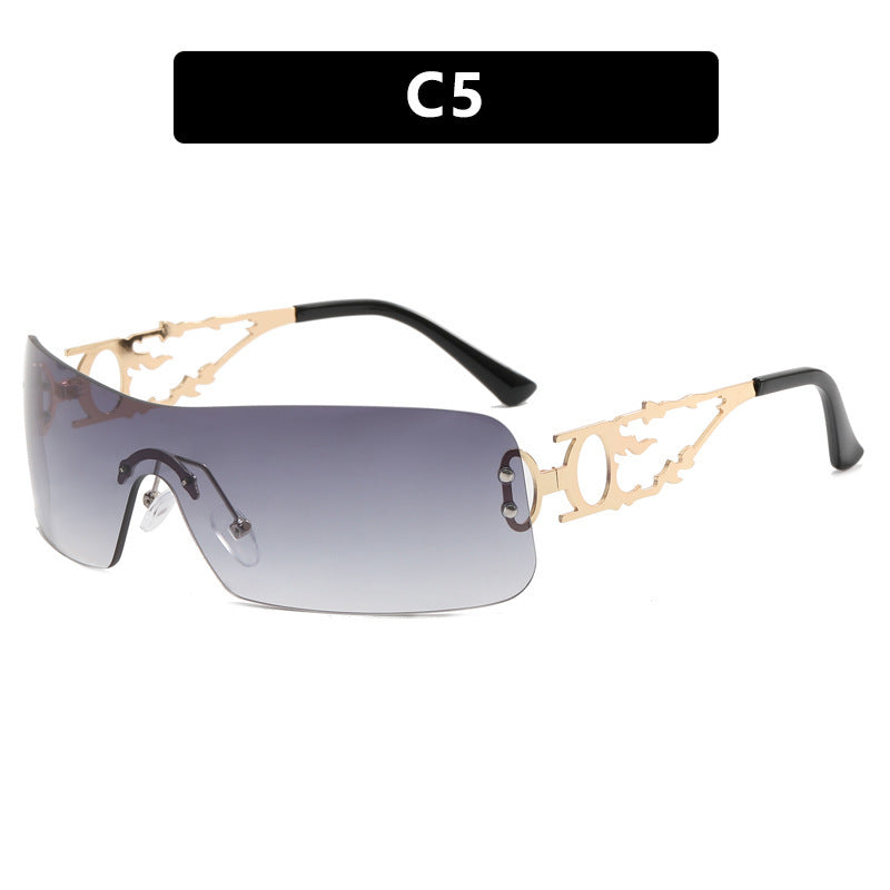 Women's futuristic Shield sunglasses with unique Bowlift frame