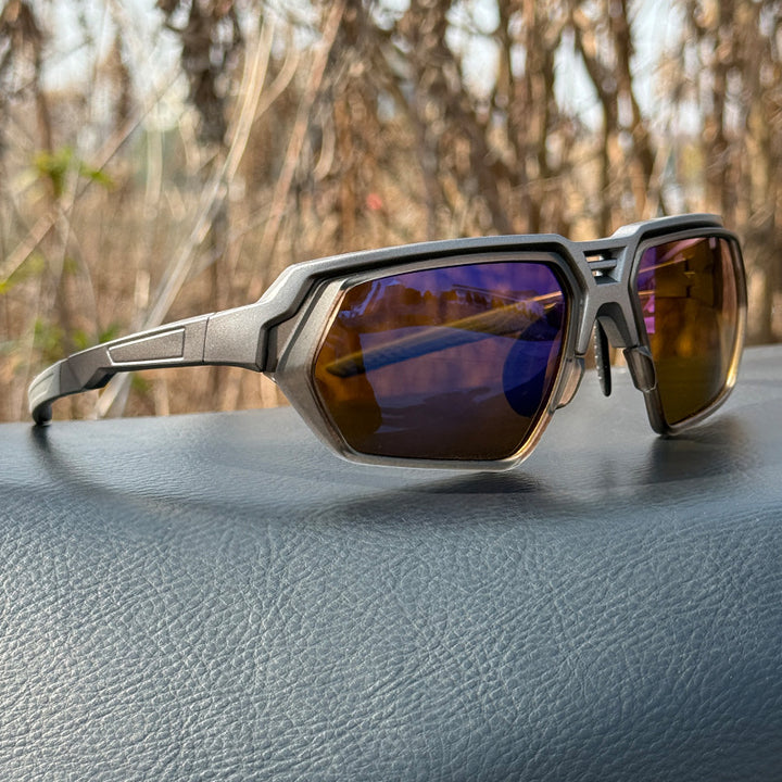 Photochromic Polarized Sports Sunglasses with Night-Enhancing Lenses and Tactical Wrap Frame Bowlift