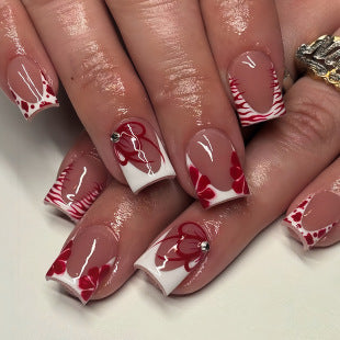 Creative 3D Bow and Pearl Nail Extensions Bowlift