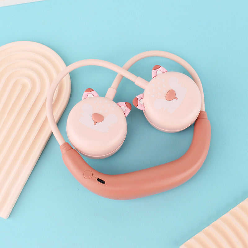Women child-friendly Bluetooth headphones with animal motif Bowlift