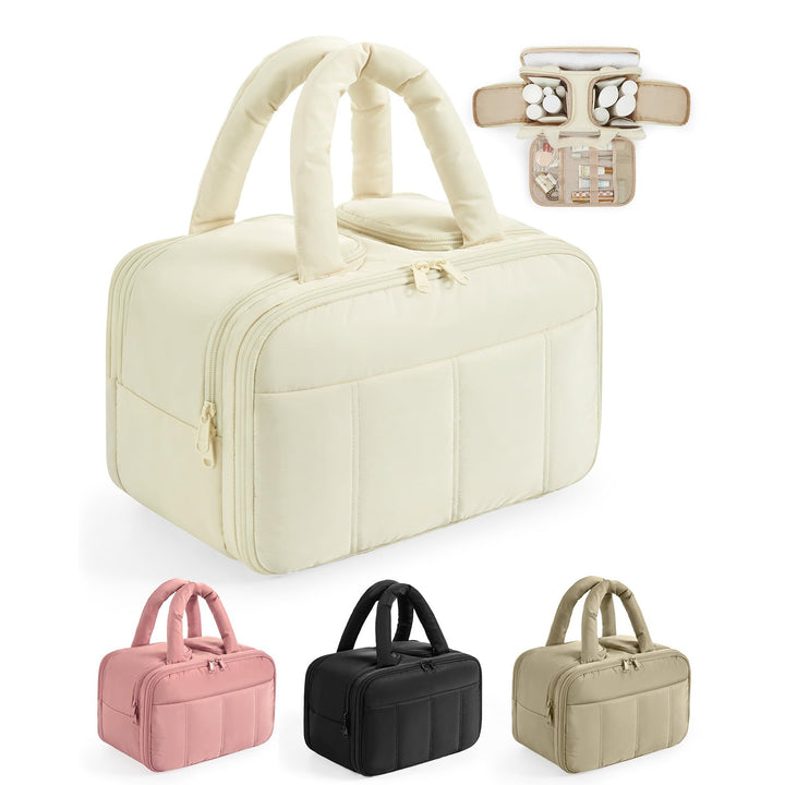 Cosmetic bag with organized compartments Bowlift