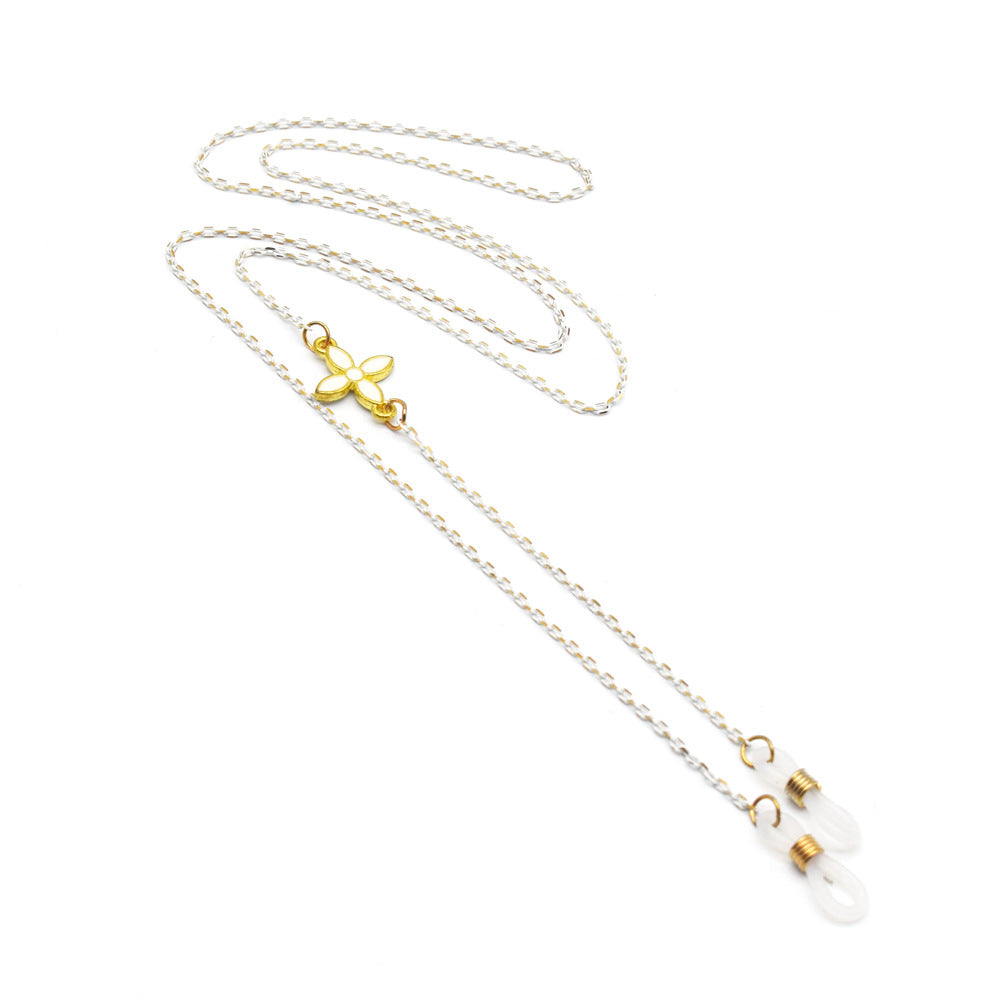 Chic Floral-Detail Eyewear Chain Bowlift