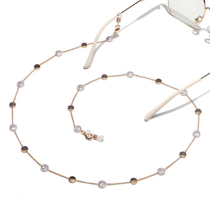 Pearl and Metal Eyewear Holder Chain Bowlift