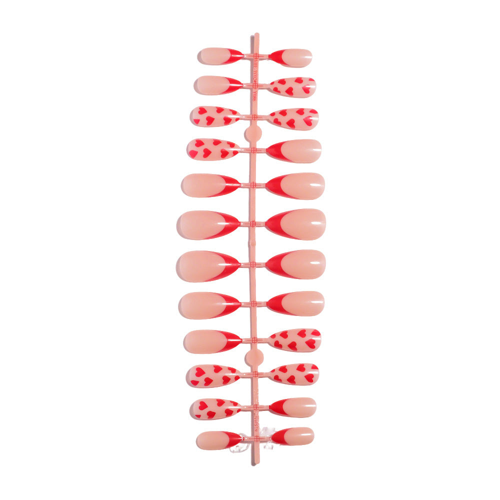 Artistic Heart Designed Press-On Nail Set Bowlift