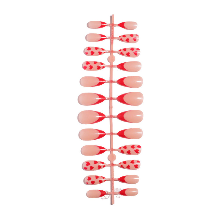 Artistic Heart Designed Press-On Nail Set Bowlift