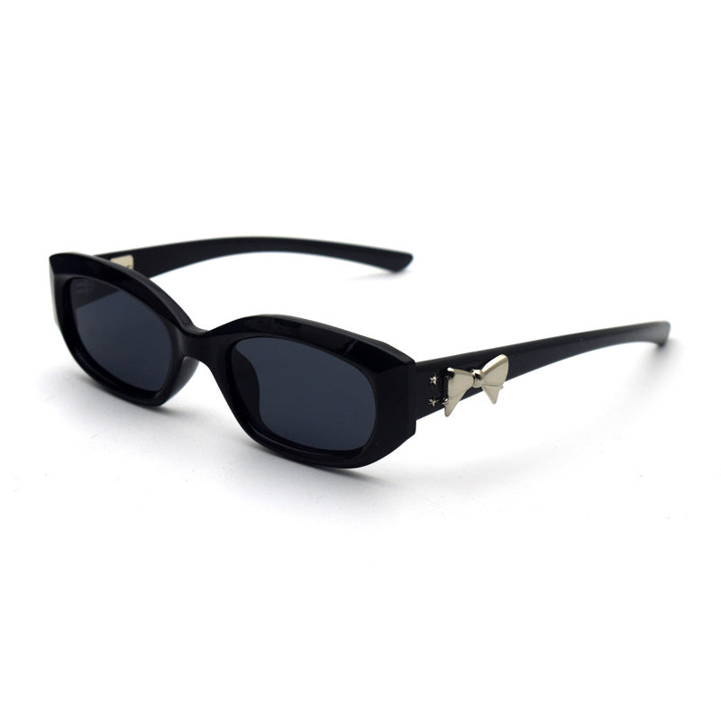 Trendy Cat-Eye Sunglasses with Adorable Teddy Bear Accent Bowlift