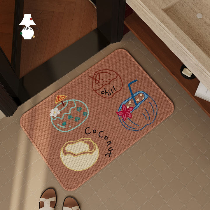 Floral Themed Bathroom Rug Bowlift