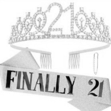 Women Crystal-Embellished Birthday Crown with Personalized Sash Bowlift