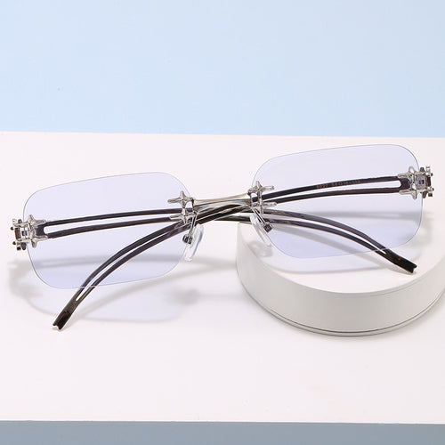 Fashionable metal sunglasses with rectangular frame Bowlift