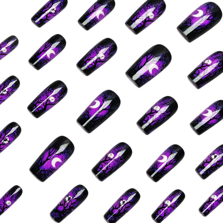 Artistic Halloween Tree Nail Art Bowlift