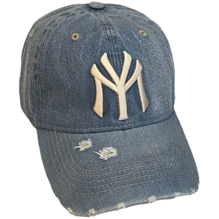 Men's Distressed Denim Baseball Cap Bowlift 1784188165