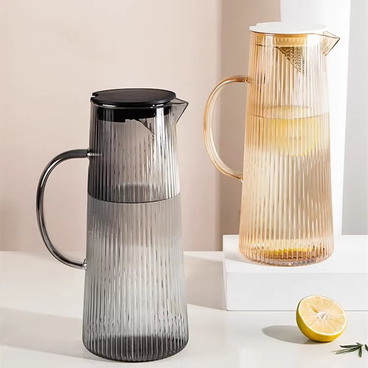 Ladies elegant glass jug with heat insulating lid Bowlift