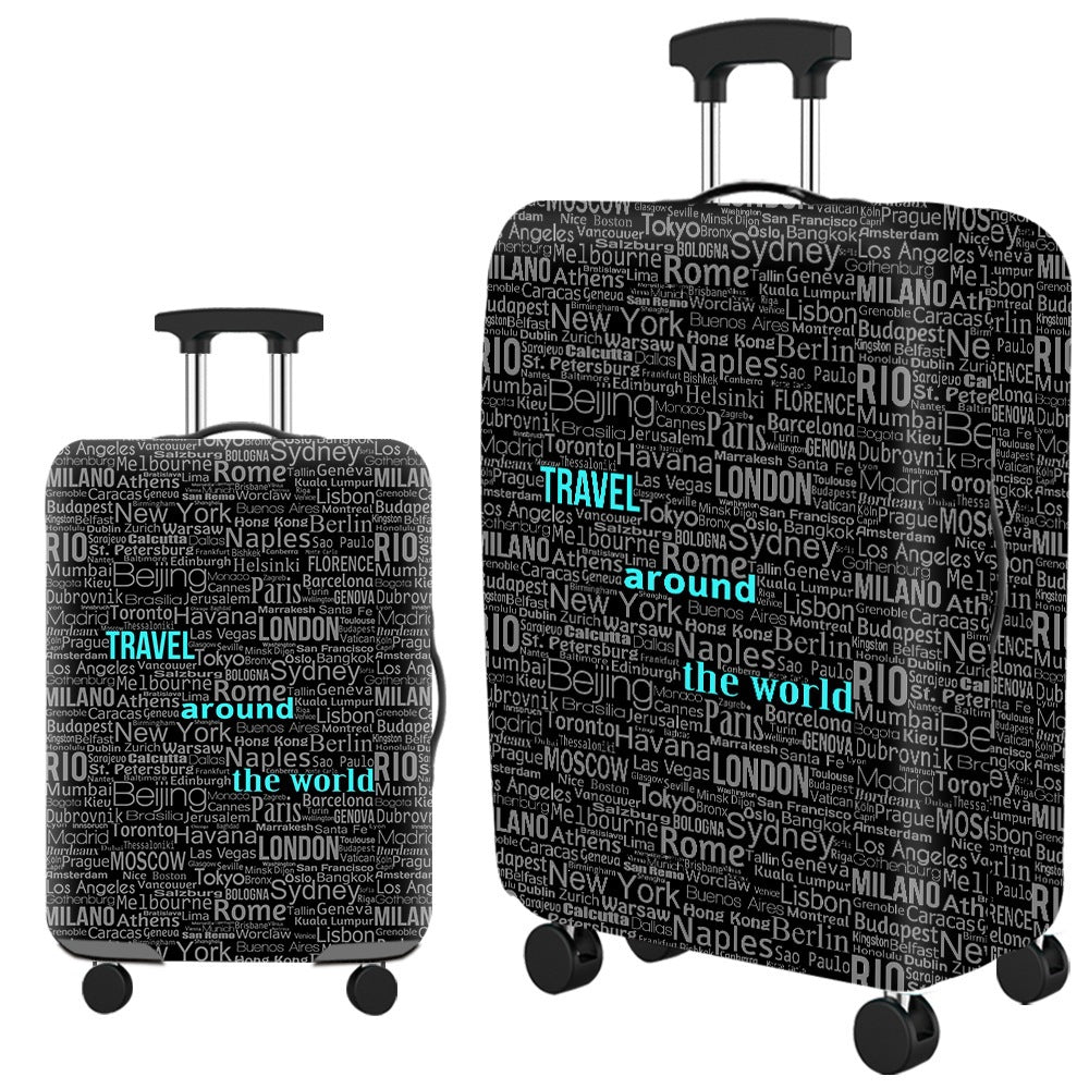 Vintage Travel-Themed Hard Shell Suitcase Bowlift